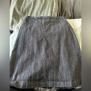 Dark gray denim shirt with white pinstripes